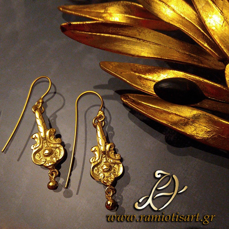 earrings ancient Greece anthourion design...