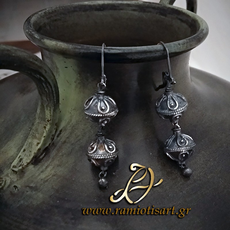 traditional cretan jewellery earrings double "...