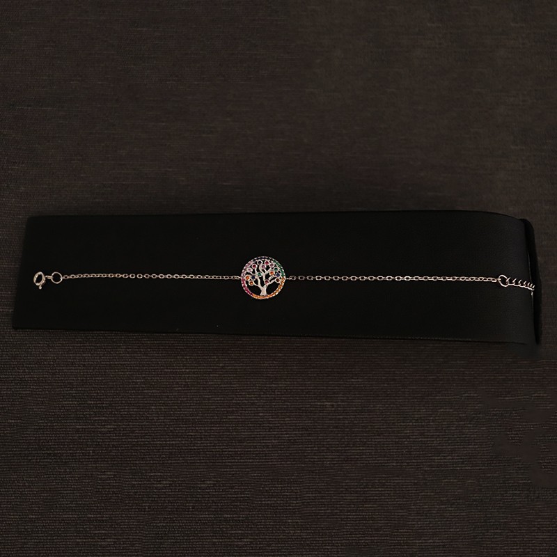 bracelet the tree of life with colorful zircon