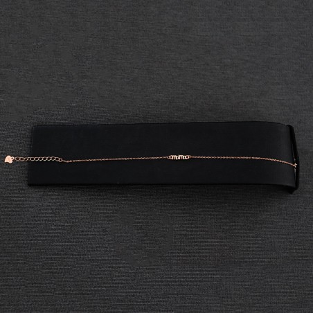 βραχιολι ροζ χρυσο "mama"