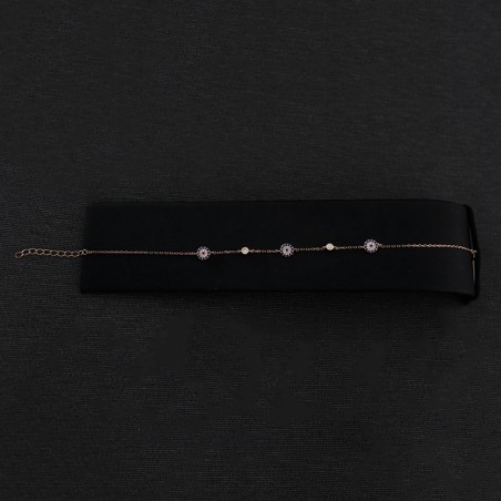 Rose gold bracelet with blue zircon