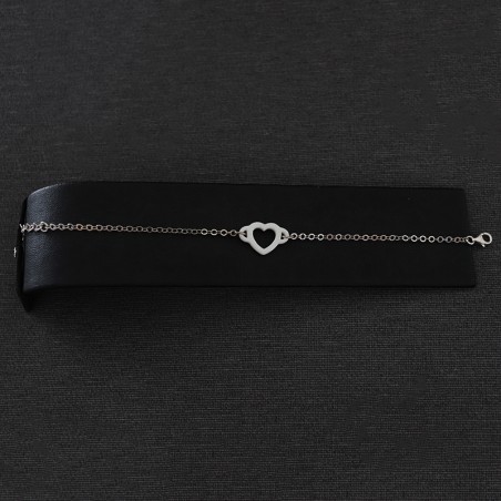 silver bracelet with heart