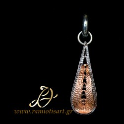 pendant silver filigree dali inspired rose gold plating