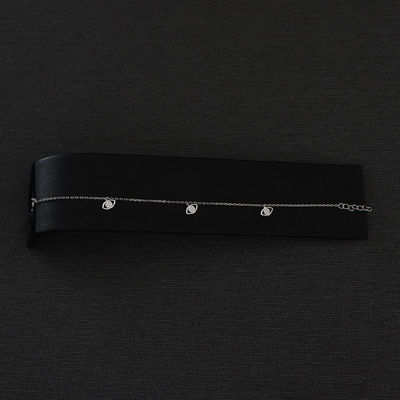 silver bracelet with cubic zirconia stones