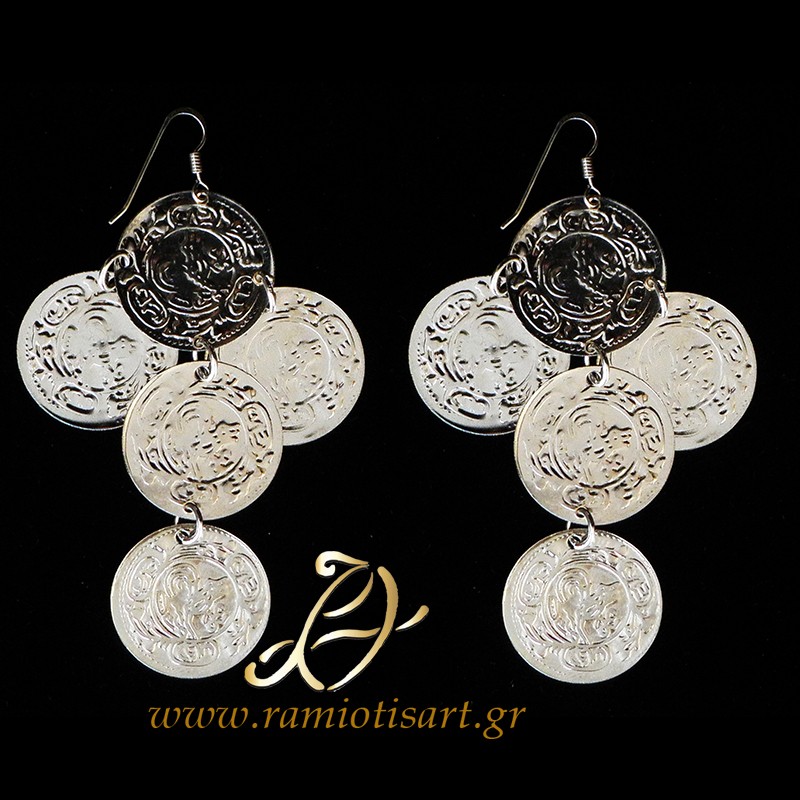 greek earrings with florins design cross MATERIAL WHITE METAL NP YOUR BUDJET UP TO 50 EURO Color white metal np