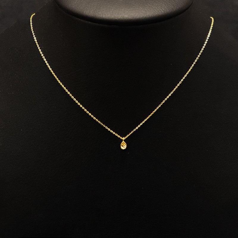 GOLD NECKLACE WITH ZIRCON