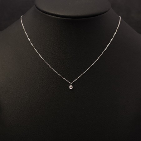WHITE GOLD NECKLACE WITH ZIRCON