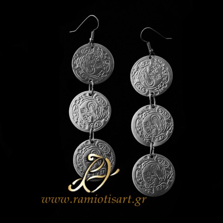 earrings with florins triple
