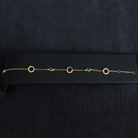 GOLD BRACELET WITH GREEN ZIRCON