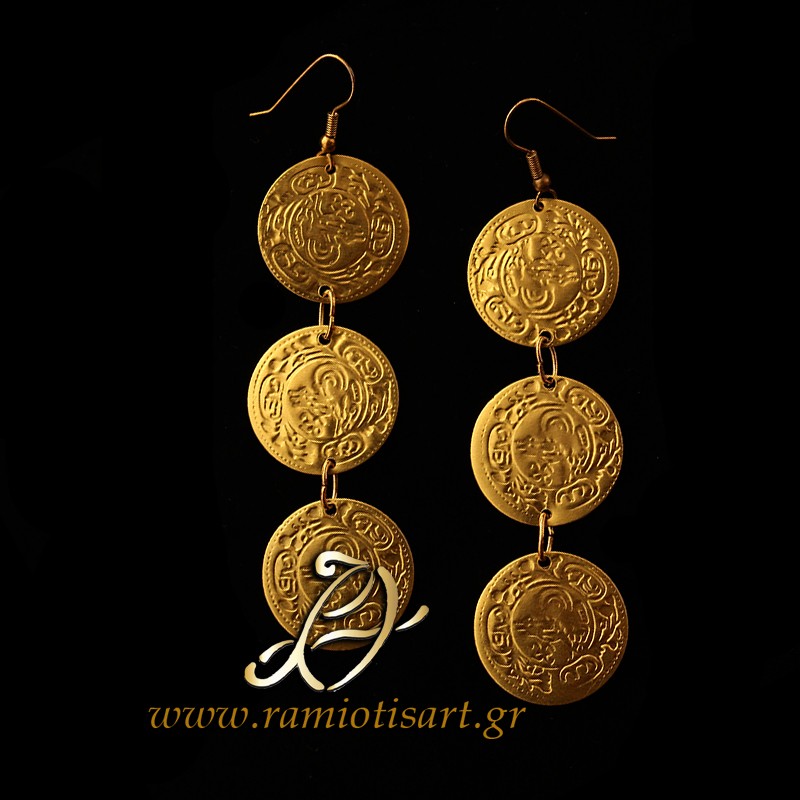 earrings with florins triple MATERIAL BRONZE YOUR BUDJET UP TO 50 EURO Color Bronze