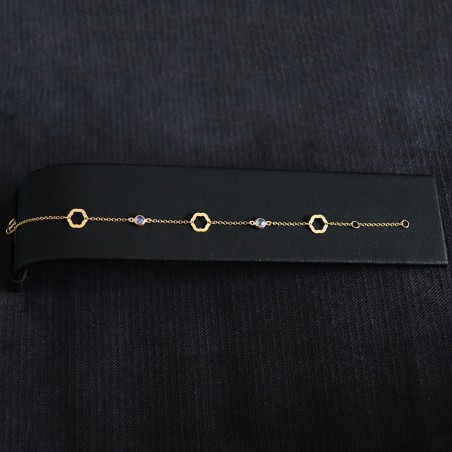 GOLD BRACELET WITH BLUE TOURMALINE