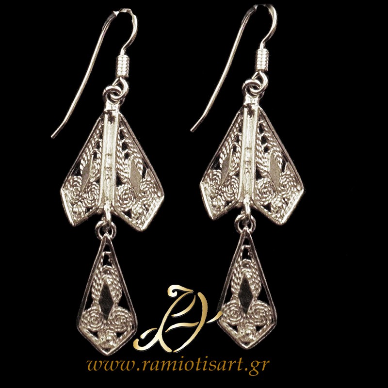 filigree greek earrings design inspired from a vintage giordani of North Evia MATERIAL SILVER Color Black gold YOUR BUDJET UP TO 50 EURO