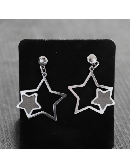 HANGING STARS EARRINGS IN SILVER