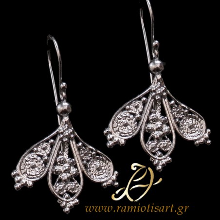 "butterfly" earrings filigree design from traditional Cyprus necklace