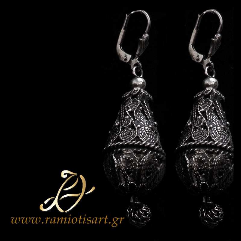 traditional Cyprus earrings silver filigree