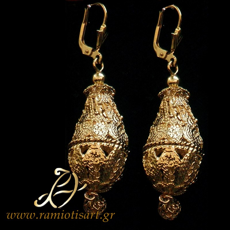 traditional Cyprus earrings silver filigree