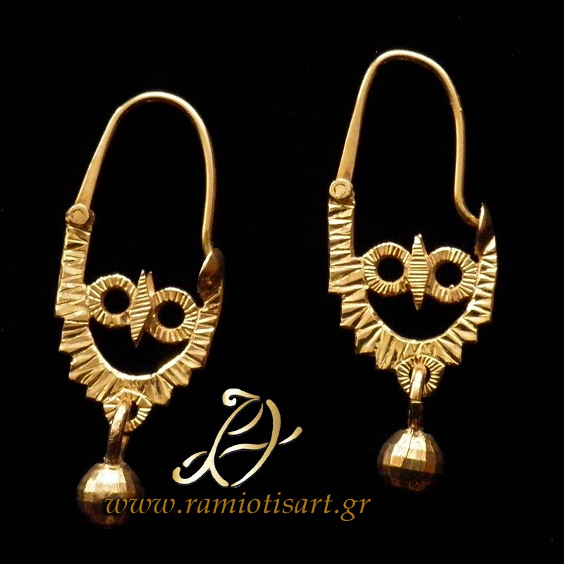 greek traditional earrings "owls" handmade MATERIAL SILVER Color natural silver