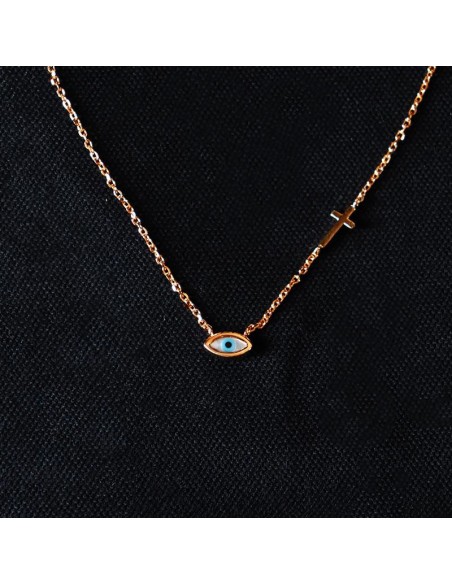 NECK PENDANT WITH EYE AND CROSS