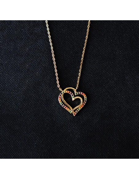 NECK PENDANT HEART WITH CUBIC ZIRCONIA
