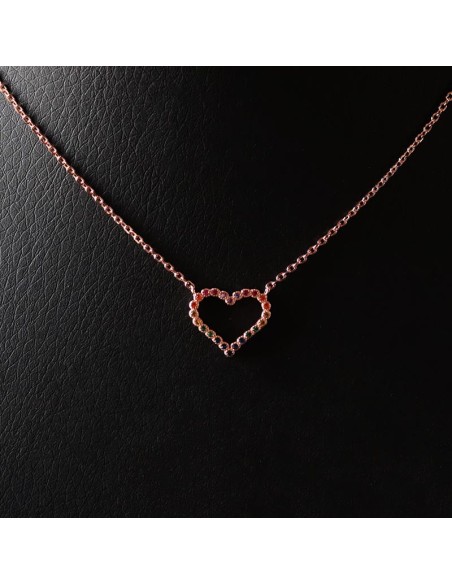 NECK PENDANT HEART WITH CUBIC ZIRCONIA STONES