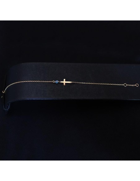 GOLD BRACELET WITH CROSS