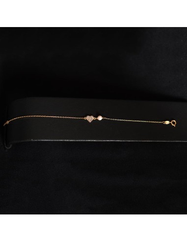 GOLD BRACELET WITH CUBIC ZIRGONIA HEART