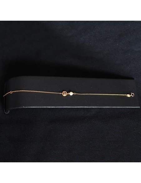 GOLD BRACELET WITH PEARL AND CITRIN