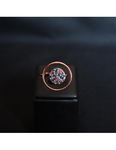RING WITH MULTICOLOR CUBIC ZIRCONIA STONES