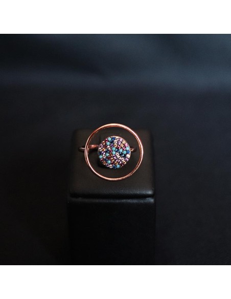 RING WITH MULTICOLOR CUBIC ZIRCONIA STONES