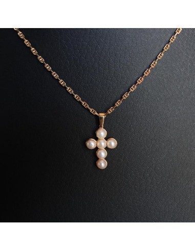 GOLD CROSS WITH PEARLS