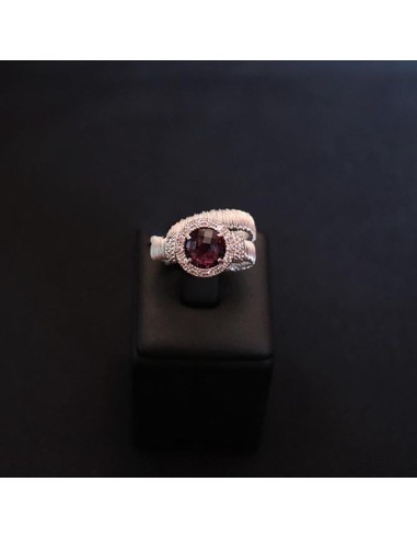 RING WITH SYNTHETIC STONE PURPLE