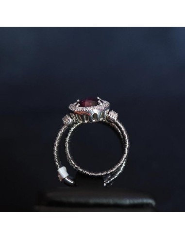 RING WITH SYNTHETIC STONE PURPLE