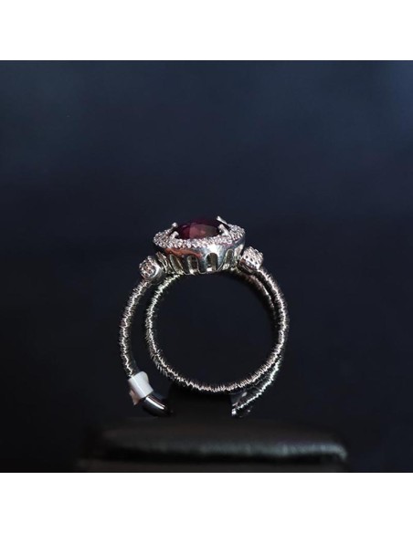 RING WITH SYNTHETIC STONE PURPLE