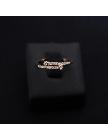 GOLD PLATED SILVER RING WITH CUBIC ZIRCONIA STONE