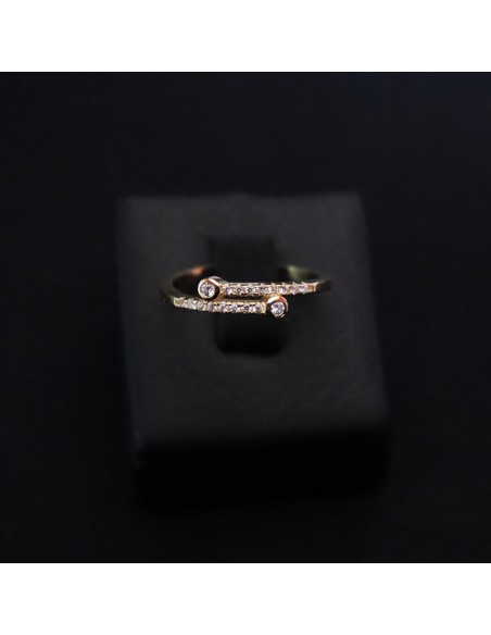 GOLD PLATED SILVER RING WITH CUBIC ZIRCONIA STONE