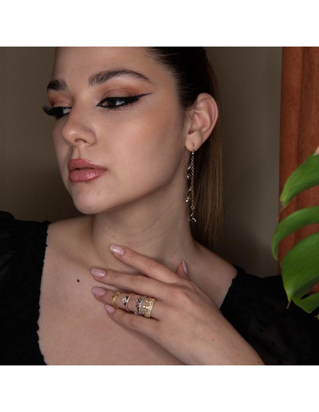 HEART RING ROSE GOLD WITH BLACK CUBIC ZIRCONIA