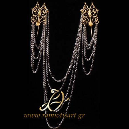jewel for the back with chains silver