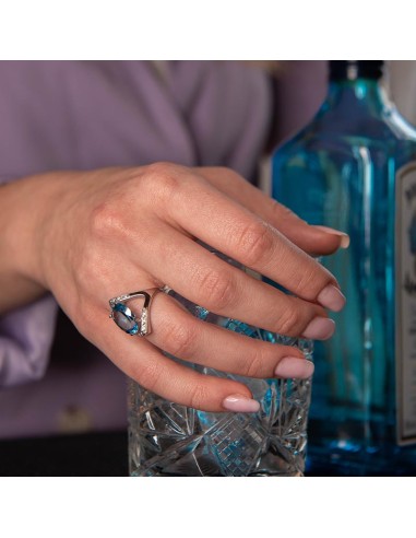 λευκοχρυσο δαχτυλιδι με πετρα aquamarine