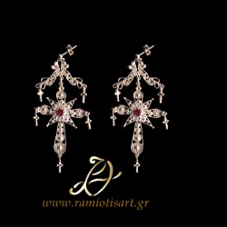 earrings cross design long inspired from the traditional...