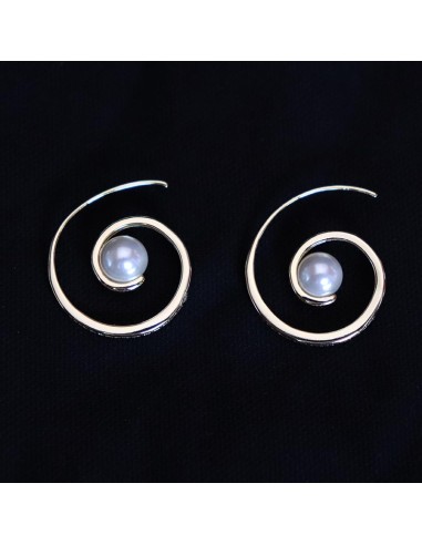 GOLD PLATED EARRINGS WITH CUBIC ZIRCONIA AND PEARL