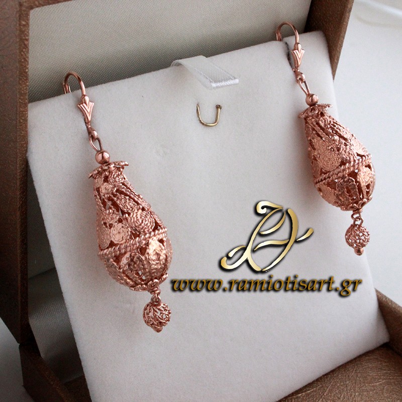 traditional Cyprus earrings silver filigree