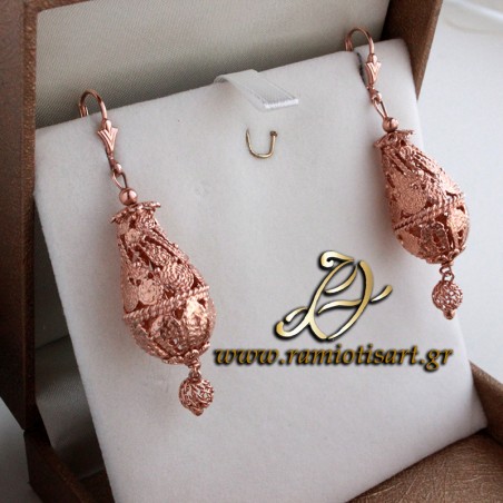 traditional Cyprus earrings silver filigree