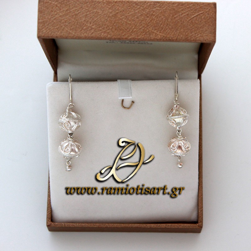 traditional cretan jewellery earrings double "...