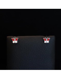 EARRINGS WITH PINK BUTTERFLIES