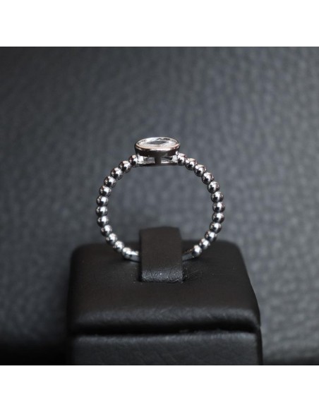 SINGLE STONE SILVER RING