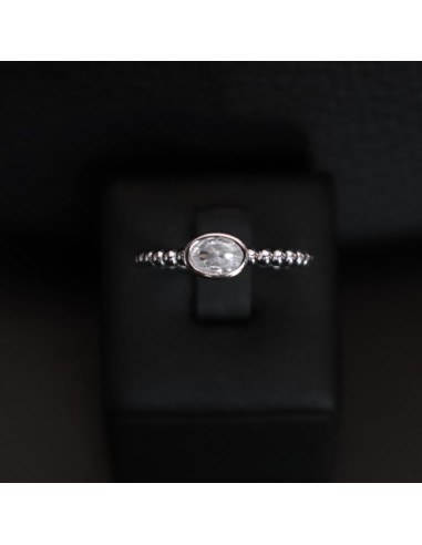 SINGLE STONE SILVER RING