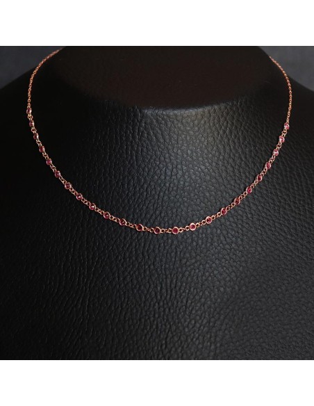 NECKLACE WITH RED ZIRCONIA
