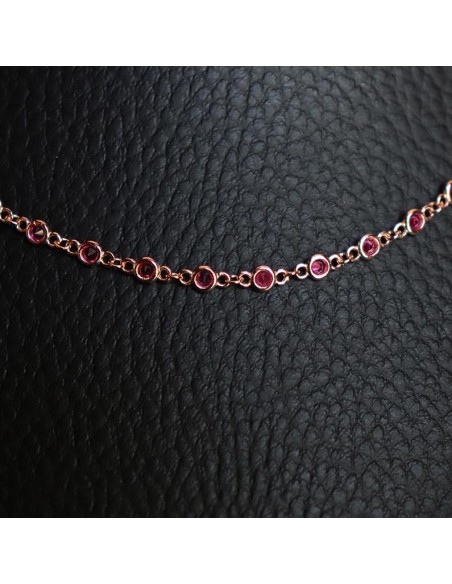 NECKLACE WITH RED ZIRCONIA