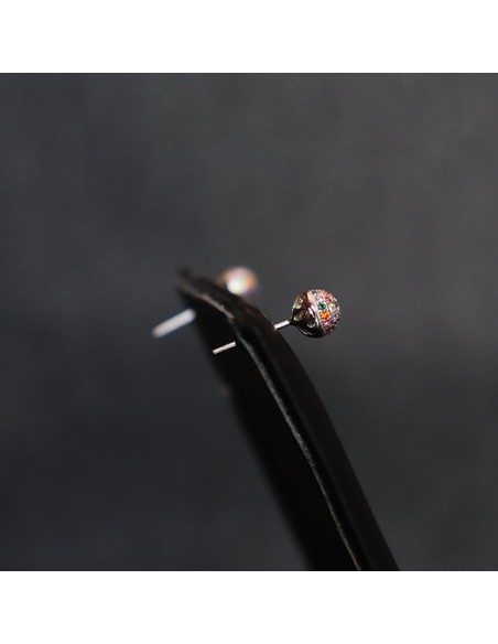 EARRINGS WITH MULTICOLOR ZIRCON