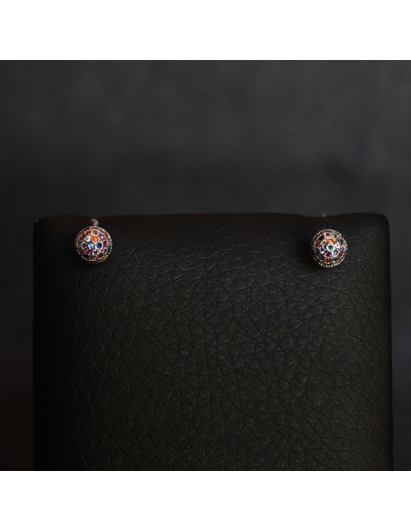 EARRINGS WITH MULTICOLOR ZIRCON